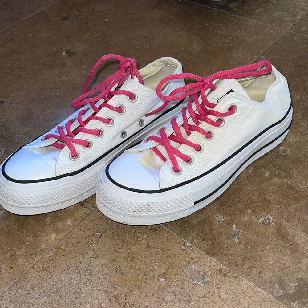 White Converse All Star Platform